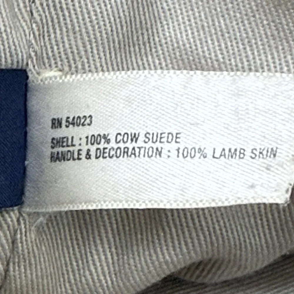 GAP 100% Cow Suede Fringe Hobo Shoulder Bag Boho Western Taupe - Picture 11 of 13